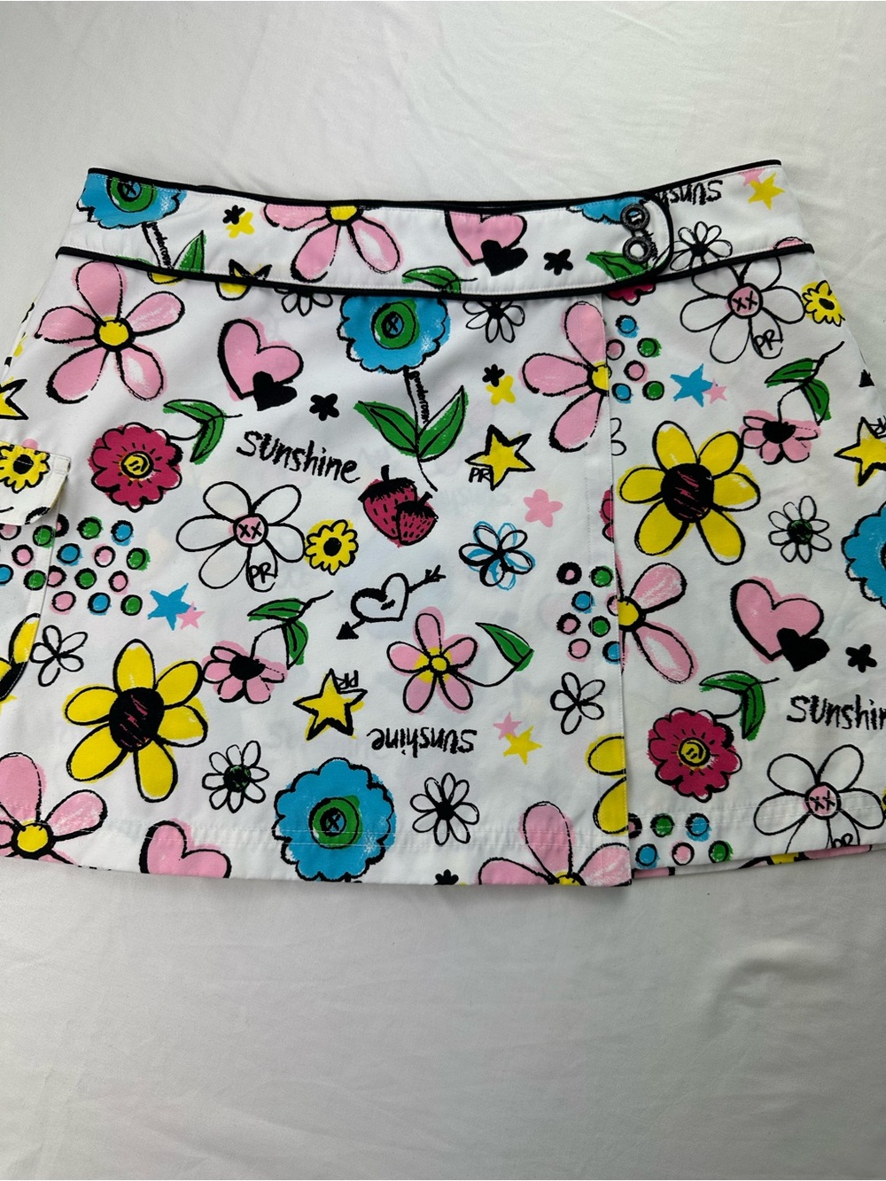 Vintage Y2K Floral Mini Swim Wrap Skirt | Kitschy Retro Beach Coverup Summer Sz9